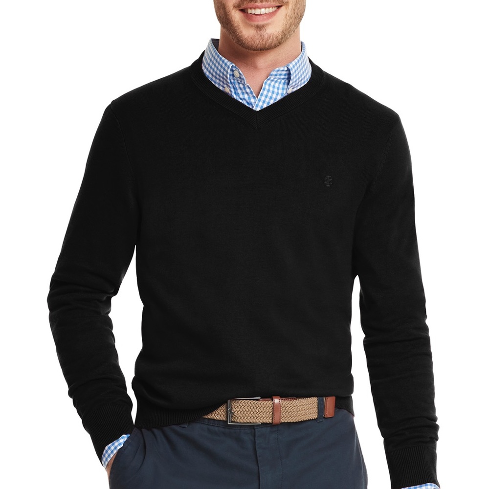 Izod Black V-neck Sweater